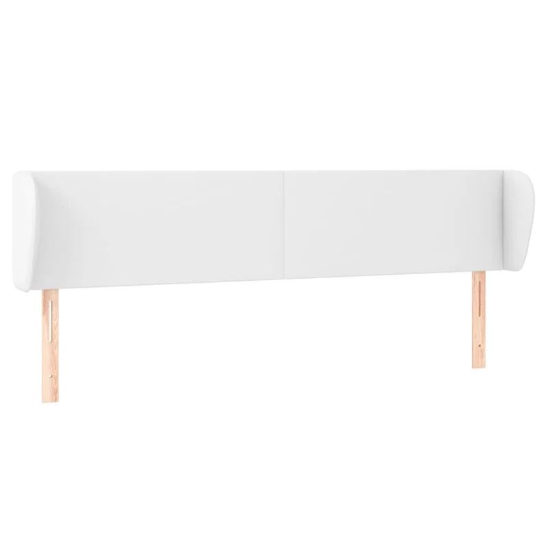 Tête de lit accessoire couchage chambre à coucher meuble avec rebord latéral 203 x 23 x 78/88 cm synthétique blanc TDL0205779