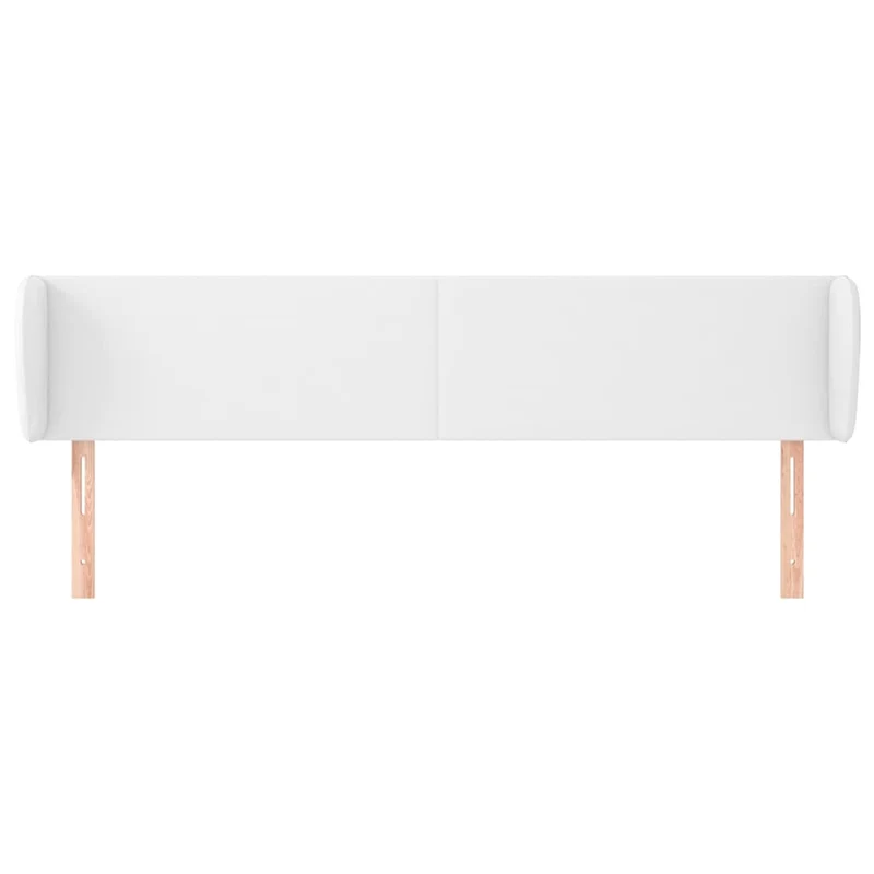 Tête de lit accessoire couchage chambre à coucher meuble avec rebord latéral 203 x 23 x 78/88 cm synthétique blanc TDL0205779