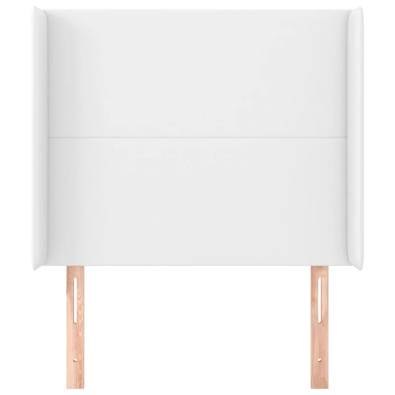 Tête de lit accessoire couchage chambre à coucher meuble avec rebord latéral 103 x 16 x 118/128 cm synthétique blanc TDL0205803