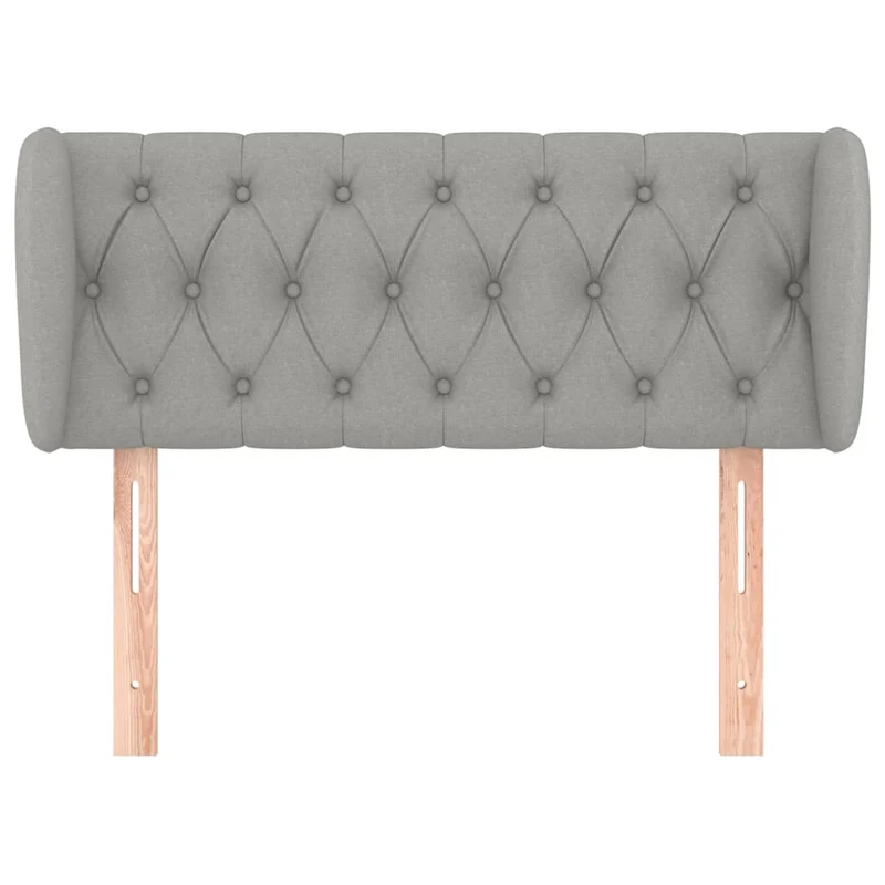Tête de lit accessoire couchage chambre à coucher meuble capitonné avec rebord latéral 93 x 23 x 78/88 cm tissu gris clair TDL0205083