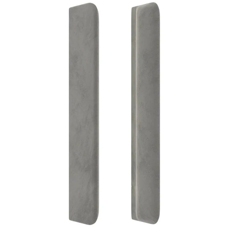Tête de lit accessoire couchage chambre à coucher meuble avec rebord latéral 93 x 16 x 118/128 cm tissu velours gris clair TDL0205106