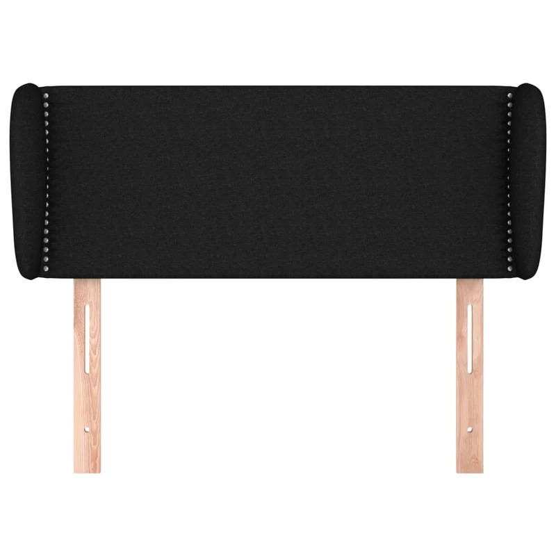 Tête de lit accessoire couchage chambre à coucher meuble avec rebord latéral 93 x 23 x 78/88 cm tissu noir TDL0204381