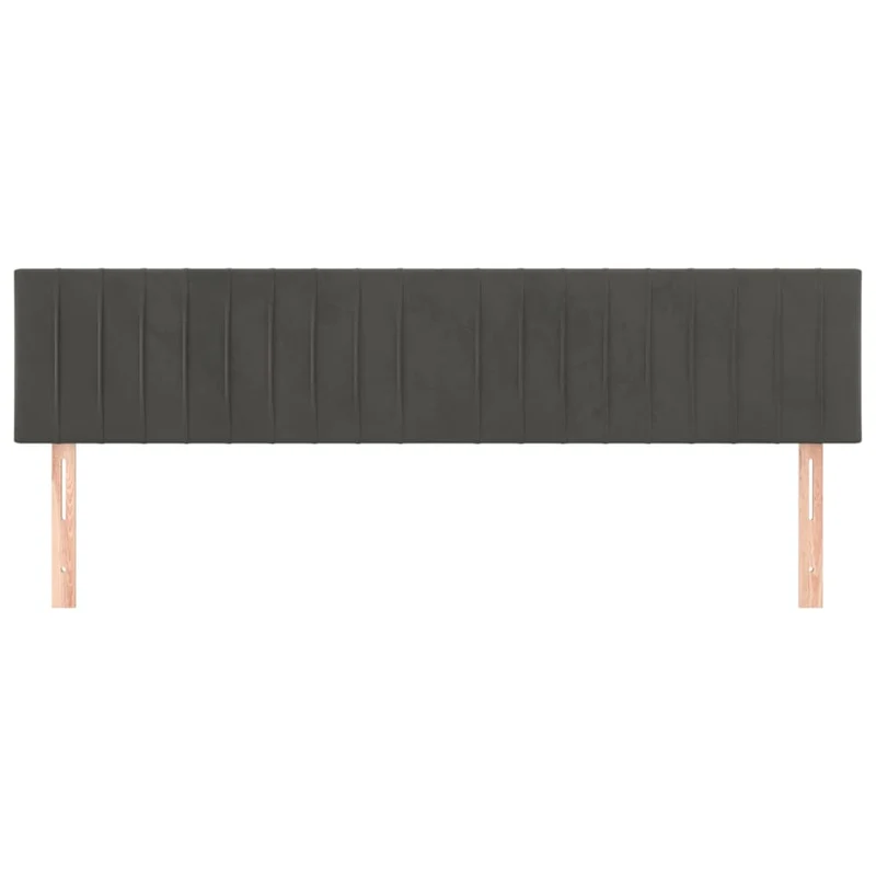 Tête de lit accessoire couchage chambre à coucher meuble 2 parties 100 x 5 x 78/88 cm tissu velours gris foncé TDL0206382