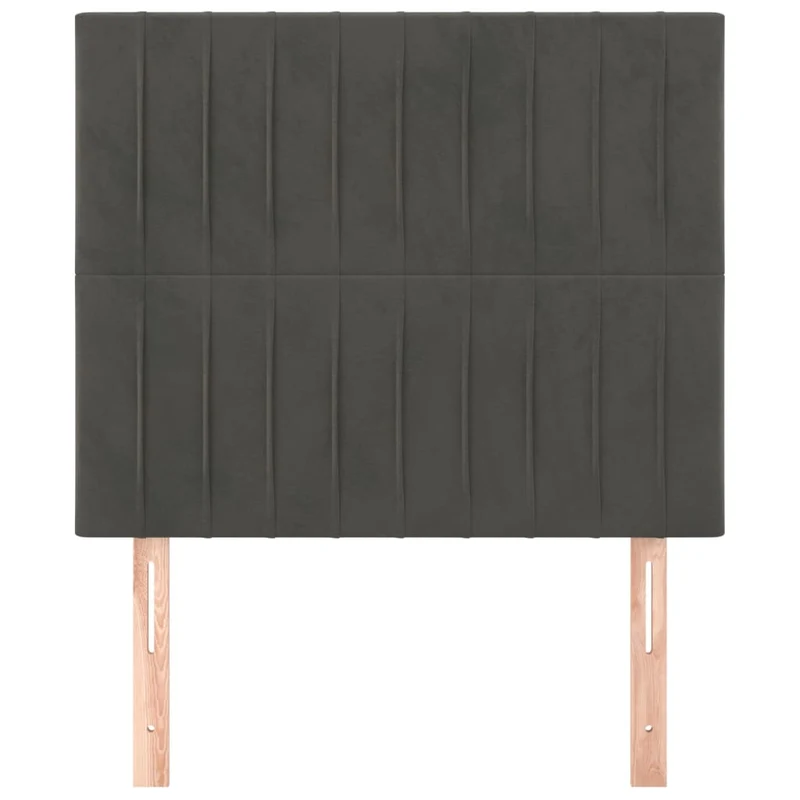Tête de lit accessoire couchage chambre à coucher meuble 2 parties 100 x 5 x 78/88 cm tissu velours gris foncé TDL0206378