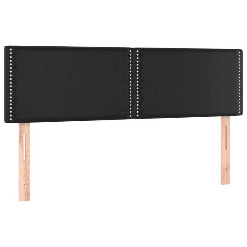 Tête de lit accessoire couchage chambre à coucher meuble capitonné 2 parties 72 x 5 x 78/88 cm synthétique noir TDL0206261