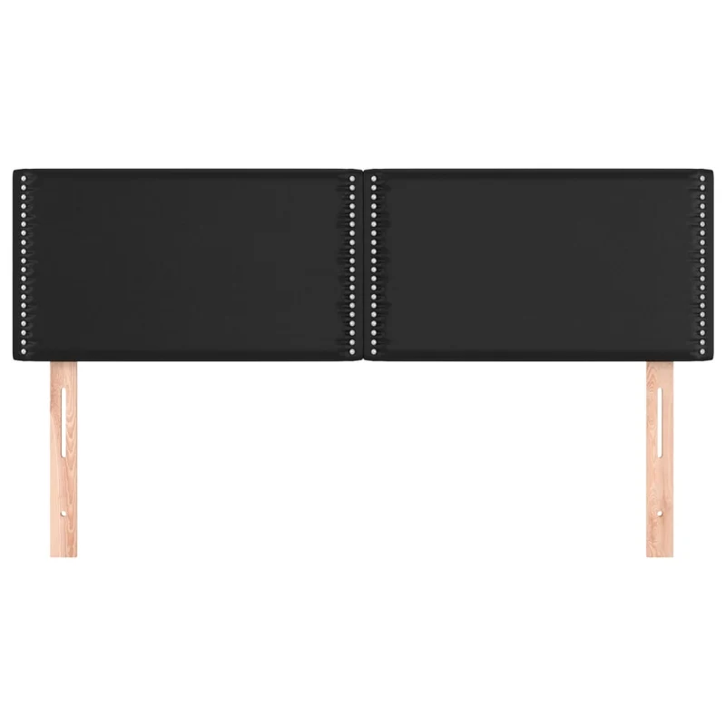 Tête de lit accessoire couchage chambre à coucher meuble capitonné 2 parties 72 x 5 x 78/88 cm synthétique noir TDL0206261