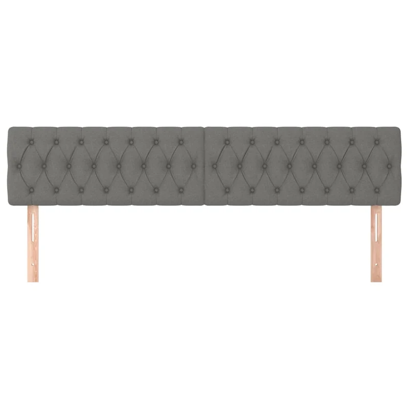 Tête de lit accessoire couchage chambre à coucher meuble capitonné 2 parties 90 x 7 x 78/88 cm tissu gris foncé TDL0206335