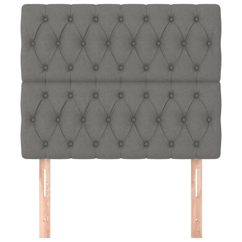 Tête de lit accessoire couchage chambre à coucher meuble capitonné 2 parties 90 x 7 x 78/88 cm tissu gris foncé TDL0206334