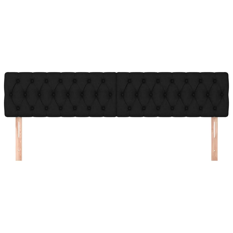 Tête de lit accessoire couchage chambre à coucher meuble capitonné 2 parties 90 x 7 x 78/88 cm tissu noir TDL0206219