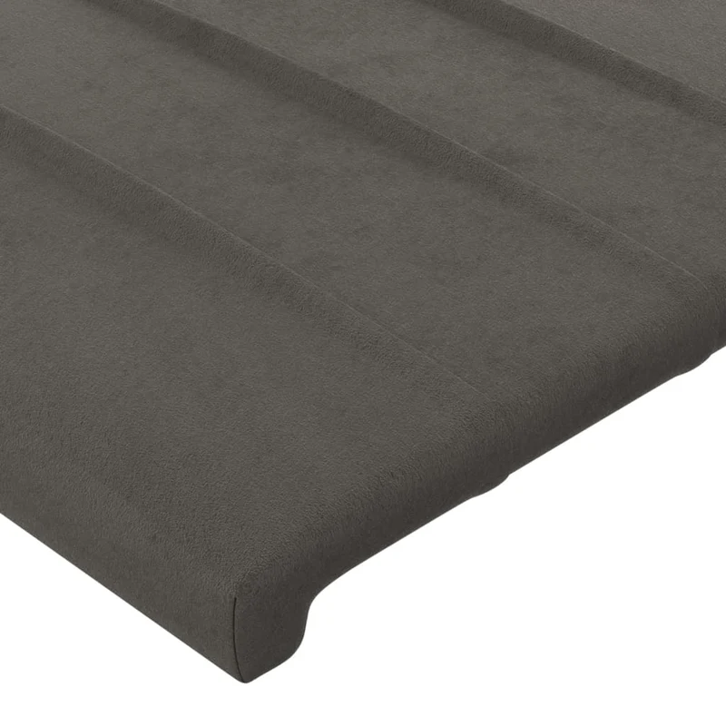 Tête de lit accessoire couchage chambre à coucher meuble avec rebord latéral 103 x 16 x 118/128 cm tissu velours gris foncé TDL0205067