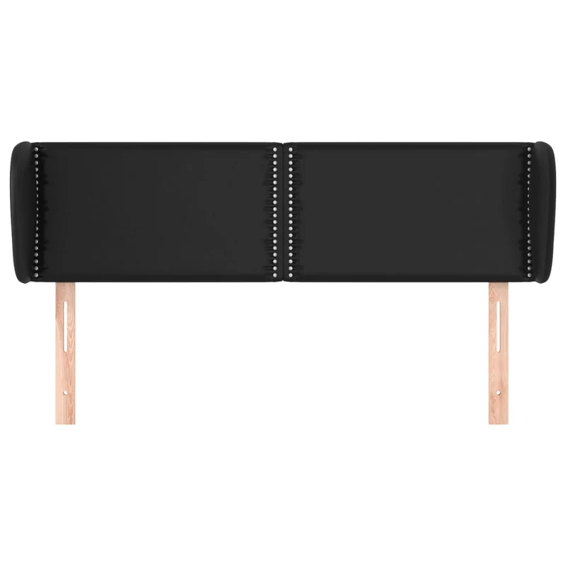 Tête de lit accessoire couchage chambre à coucher meuble avec rebord latéral 147 x 23 x 78/88 cm synthétique noir TDL0204557