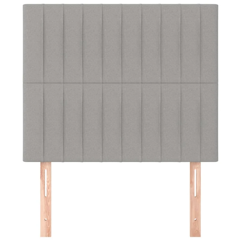 Tête de lit accessoire couchage chambre à coucher meuble 2 parties 90 x 5 x 78/88 cm tissu gris clair TDL0206406
