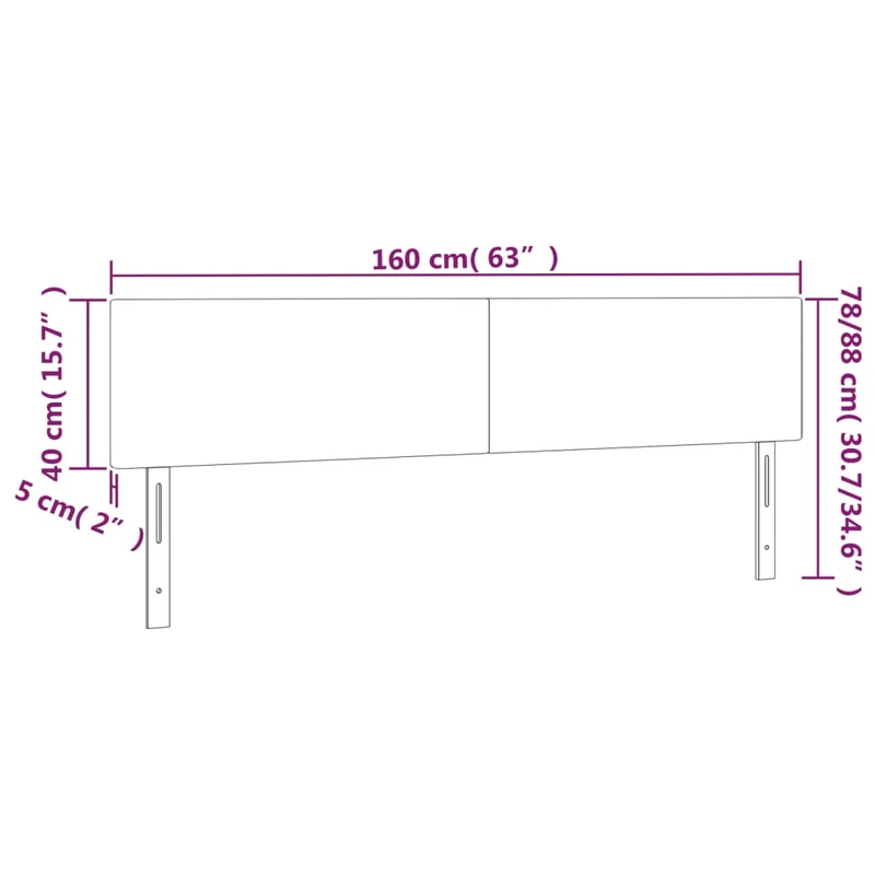 Tête de lit accessoire couchage chambre à coucher meuble 2 parties 80 x 5 x 78/88 cm synthétique noir TDL0206248